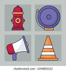 emergency vector icons set design