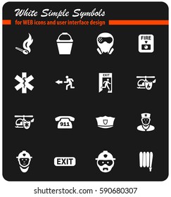 emergency vector icons for user interface design