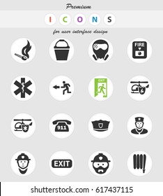 emergency vector icons for user interface design
