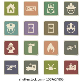 emergency vector icons for web and user interface design