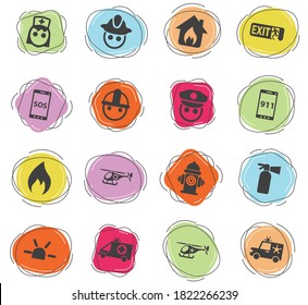 emergency vector icons for web and user interface design