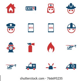 emergency vector icons for web and user interface design