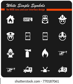 emergency vector icons for web and user interface design