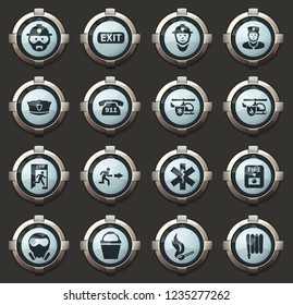 Emergency vector stylish round buttons for mobile applications and web
