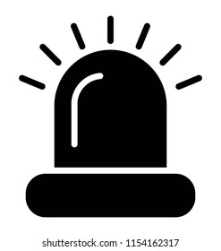 
An emergency vehicle light in dome shape with signal lines on its head symbolizing siren 
