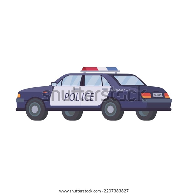 Emergency Vehicle Police Car Isolated On Stock Vector (Royalty Free ...