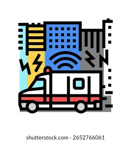 emergency vehicle sirens busy street color icon vector. emergency vehicle sirens busy street sign. isolated symbol illustration