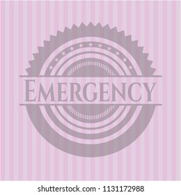 Emergency vintage pink emblem