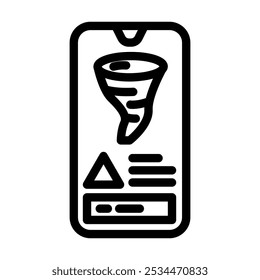 aviso de emergência furacão ícone de linha de desastre vetor. aviso de emergência furacão sinal de desastre.