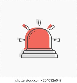 Emergency warning siren light vector illustration icon designed in flat cartoon style. Suitable for police sirens, ambulances, fire engines and others.