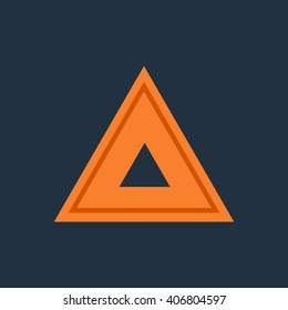 Emergency warning triangle. Automobile emergency stop sign. Vector illustration