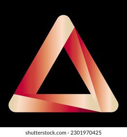 Emergency warning triangle logo design gradient color on isolated black background.