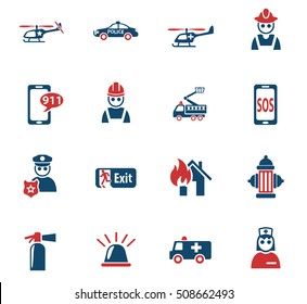 emergency web icons for user interface design