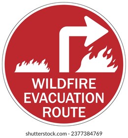 Emergency wildfire evacuation route sign