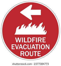 Emergency wildfire evacuation route sign
