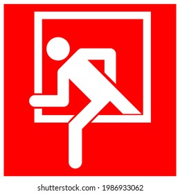 Emergency Window Symbol Sign, Vector Illustration, Isolate On White Background Label .EPS10