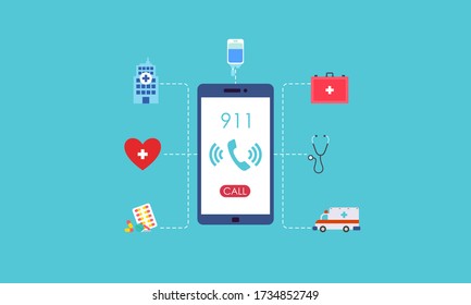 Hintergrund-Logo-Vektor-Design des Emergency Word-Konzepts