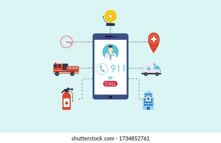 Emergency word concept background logo vector design