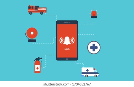Emergency word concept background logo vector design