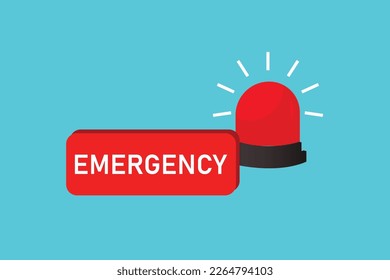 Diseño de concepto de palabras de emergencia en azul