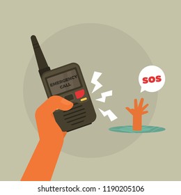 Emergency word concept illustration vector.