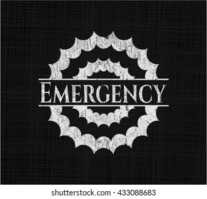 Emergency written with chalkboard texture