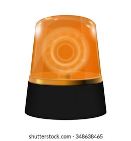 Emergency Yellow flashing light.  Warning siren. Vector isolated on white background.
