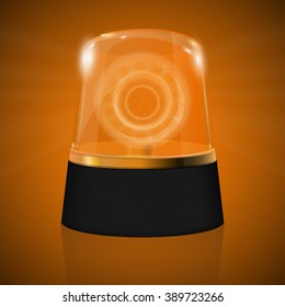 Emergency Yellow flashing light. Warning siren. Vector  Illustration.