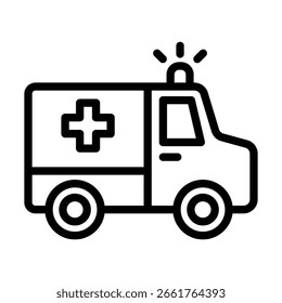 EmergencyVehicle Vector Line icon Design