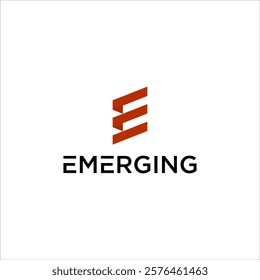 emerging elevate logo. initial E icon design geometric concept. abstract step up investment design