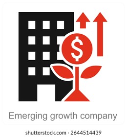 Projeto de conceito de ícone de vetor da Empresa de Crescimento Emergente