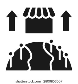 Emerging Icon Glyph Style Vector Illustration