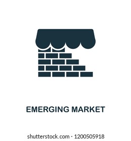 Emerging Market icon. Monochrome style design from fintech icon collection. UI and UX. Pixel perfect emerging market icon. For web design, apps, software, print usage.