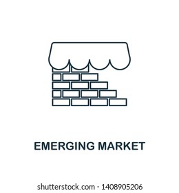 Emerging Market icon outline style. Thin line design from fintech icons collection. Pixel perfect emerging market icon for web design, apps, software, print usage.