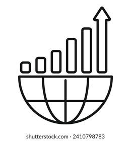 Emerging market icon outline vector. Payment global chart. Direct customer