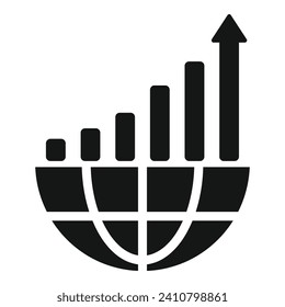 Emerging market icon simple vector. Payment global chart. Direct customer