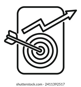 Emerging market target icon outline vector. Merger fusion. Portal financial