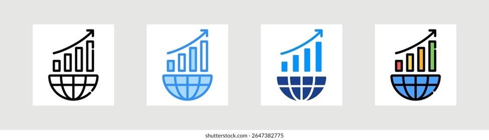 Emerging Markets Conjunto de Coleção de Ícones Estilo Múltiplo