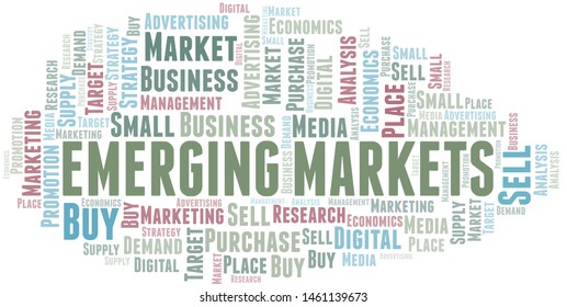 Emerging Markets word cloud. Vector made with text only