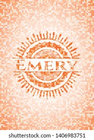 Emery abstract orange mosaic emblem