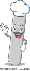 Emery boards chef cartoon drawing style wearing iconic chef hat. Vector illustration