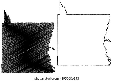 Emery County, State of Utah (U.S. county, United States of America) map vector illustration, scribble sketch Emery map