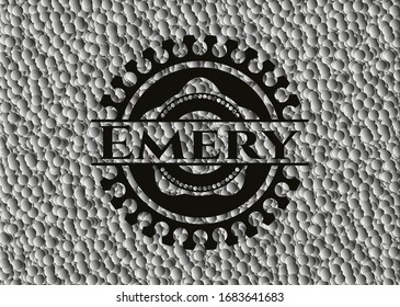 Empieza emblema oscuro con burbujas grises de fondo. Retro. Ilustración vectorial. Detallado.