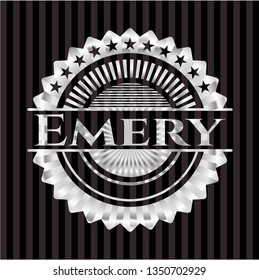 Emery silver shiny badge