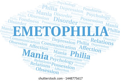 Emetophilia word cloud. Type of Philia.