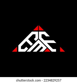 EMF letter logo creative design with vector graphic, EMF simple and modern logo in round triangle shape.