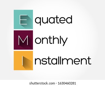 EMI - Equated Monthly Installment acronym, business concept background