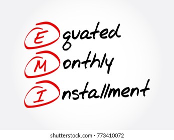 EMI - Equated Monthly Installment acronym, business concept background