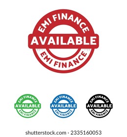 EMI Finance available Badge icon, logo, flat vector, stamp, sticker, financial, logotype. money, bank, loan available. No down payment.