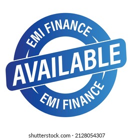 EMI Finance available vector icon, blue in color, 